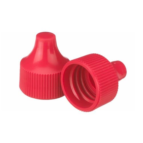 Wheaton 242522 Tip for 20-410 Screw Cap and 30-125mL Dropping Bottles, 20 mm Diameter, Polypropylene, Red (Pack of 100)
