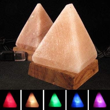 Stunning USB Powered Desktop Himalayan Salt LAMP with Colour Changing Light (USB Pink Pyramid Shape)