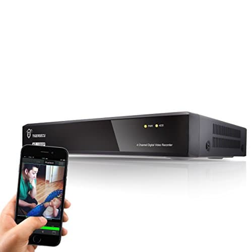 TIGERSECU Full HD 1080P 4-Channel Video Security Camera DVR System (Cameras and Hard Drive Not Included)