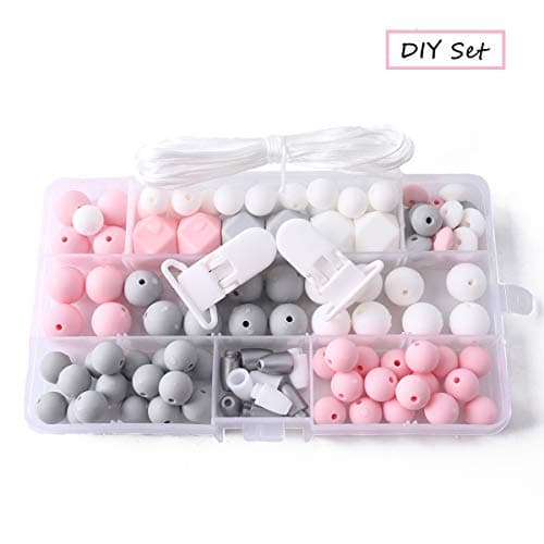 Best for baby Silicone Octagonal Beads Kit DIY Set Pacifier Clip Teething Necklace Nursing Bracelet Accessories Monterey Toy