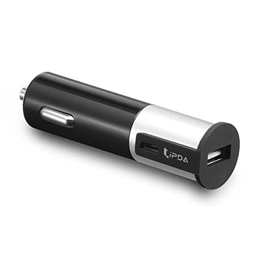 iPDA NT-129 2.1A Dual USB Car Charger (Micro USB+ Standard USB) for Apple iPhone, iPad, Samsung, Google Nexus 7, HTC, LG, And More