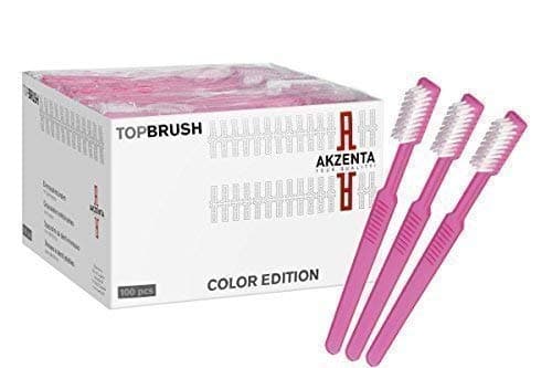 Disposable Toothbrushes Disposable Toothbrushes Toothbrush with Toothpaste Toothpaste 100 Piece Travel Toothbrush by Akzenta Various Colours W5 - Shocking Pink