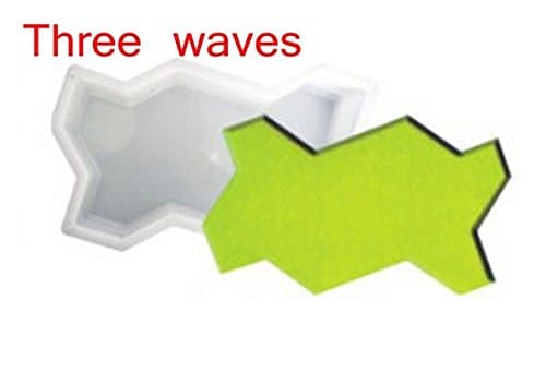 JTW- DIY Three Wave shape Brick Path Mold path way concrete paving brick Pavement Walkway mold Plastic (13 x 24 x 6 cm) Random color