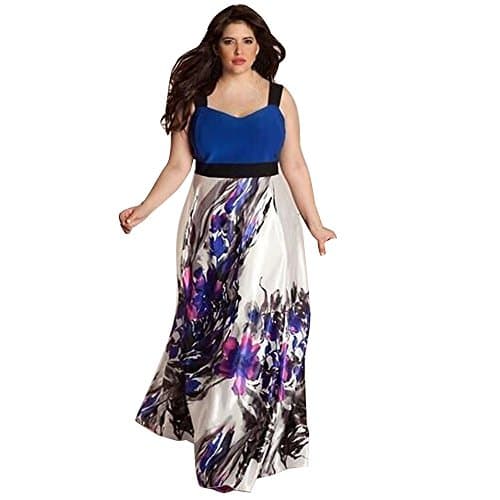 Womens Dresses Women's Print Summer Patchwork Short Sleeve Plus Size Casual Long Maxi Dress