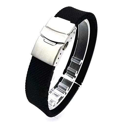 Unique Watch Straps Colors 20-24mm Waterproof Silicone Rubber Replace Top Watch Band Strap Straight End Bracelet Stainless Steel Double Click Folding Wristwatchbands