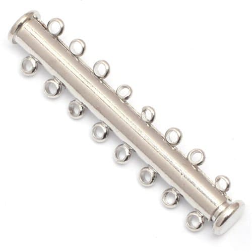 GEM-inside 1 Piece 8 Rows Tube Magnet White Gold Plated Clasp For Necklace Bracelet Craft Jewelry Making