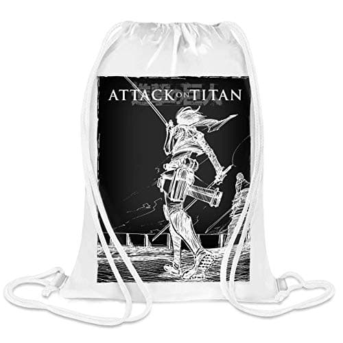 Attack On Titan Wall Custom Printed Drawstring Sack | 100% Soft Polyester| 5 Liter Capacity| Adjustable String Closure| The Stylish Bag For Every Day Use| Custom Bags By Freestyle Designs