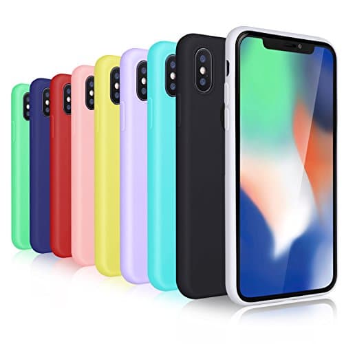 OKRAY 9 Pack 5.8 inch Silicone Gel Shockproof Thin Case Compatible for iPhone X/XS, Cover with Premium Soft TPU – Multicolored