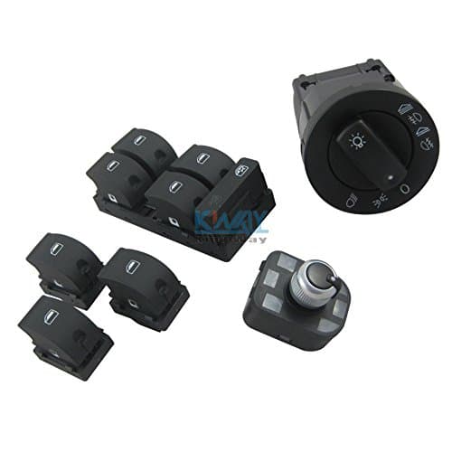 Generic 6pcs New Window Panel Headlight + Mirror Switch Control Set For Audi A4 B6 Sedan