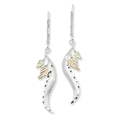 Sterling Silver & 12K Leaf Leverback Earrings