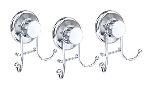 Simple Suction™ - All-Purpose Suction Cup Hook by: Modern Day Living - Super Powerful Vacuum Holder + Strong Stainless Steel Hooks - Perfect for Bathroom & Kitchen (3-pack)