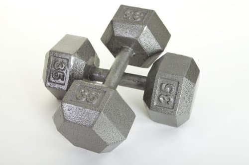 USA Sports Hex Style Solid One Piece Construction Gray Baked Polyester Finish Dumbbell (75-Pound) by USA Sports Inc.