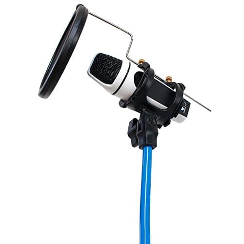 Microphone&Phone Stand SIBORIE Movable Adjustable MIC Stand With Bendable Clamp Pop Filter Cover Metal Goosenecks Microphone Clip Holder For Cellphone/PC/iPad Karaoke Video Recording On-line Chatting