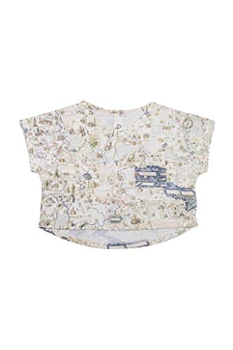 POPUPSHOP STRUCTURE LOOSE TEE-MAP 2 PRINT 6-7 YEARS