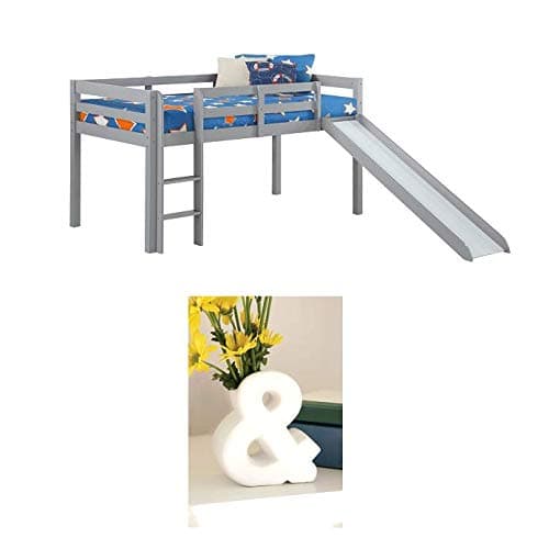 Andrew Junior Loft Bed with Slide and Vase (Grey)
