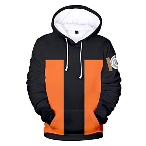 Men Naruto 3D Print Pullover Hoodie Sweatshirt with Kangaroo Pocket