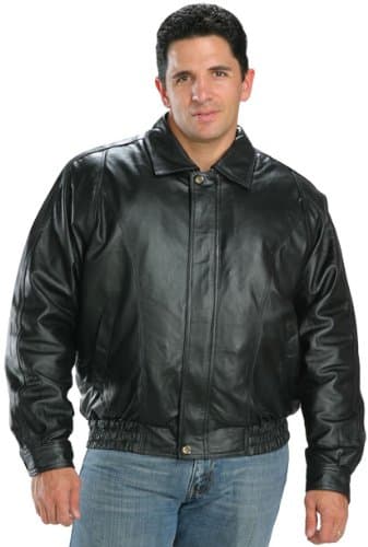 USA Leather Classic Mens Leather Bomber Jacket - Medium
