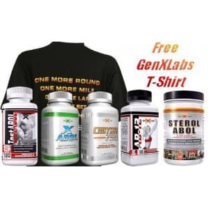 Mass Muscle Size Stack 5 Products Plus Free Shirt by GenXLabs
