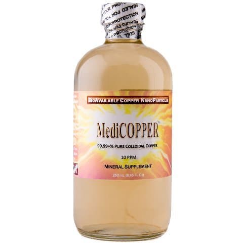 MediCOPPER - True Colloidal Copper - 250 mL (8.45 Fl Oz) Clear Glass Bottle