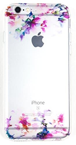 Iphone SE Case w/ Tempered Glass Screen Protector, YogaCase InTrends Cover (Watercolor Flowers)