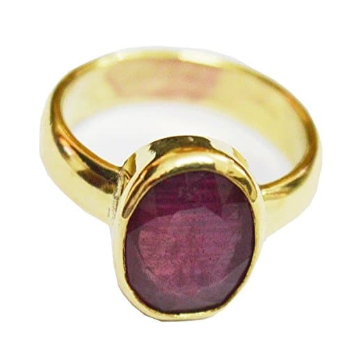 Shraddha Shree Gems Certified Ruby Manik 5.5 carat or 6.25 ratti Panchdhatu Gold Polish Astrology Ring For Men & Women (Fast Shipping)