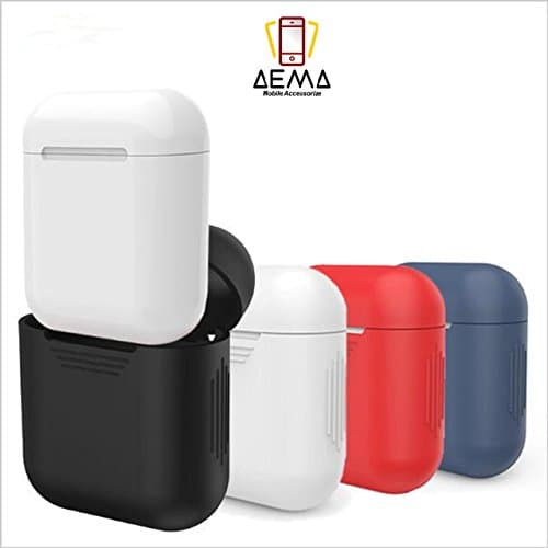 AEMA(TM) iPhone AirPods Silicone Rubber Shockproof Case Protective Cover For Apple Wireless Earphone (MULTICOLOUR)