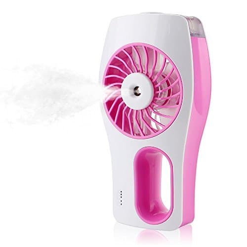 Ankong Handheld USB Mini Misting Fan with Personal Cooling Humidifier (Pink)