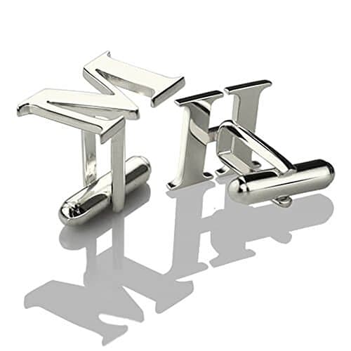Personalized 925 Sterling Silver Wedding Engraved Cufflinks Gift Men Custom Made Any Initials