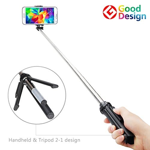 GEPRO X-Snap Handheld & Tripod 2-1 Self-portrait Monopod Extendable Selfie Stick with built-in Bluetooth Remote Shutter for iPhone 6, iPhone 5S, Samsung Galaxy S6 S5, Android, BLACK