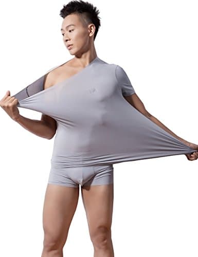 Nasse Mens Basic Short Sleeve Cotton Free Cut Soft Clearance T-Shirt (L, Grey)