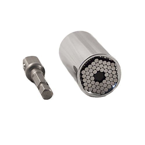 7-19mm Universal Socket Tool With 3/8" Power Drill Adapter - Fits Socket Wrench / Ratchet Tool - Whole Socket Set in One Tool - Firm and Durable Springs - Professional Quality