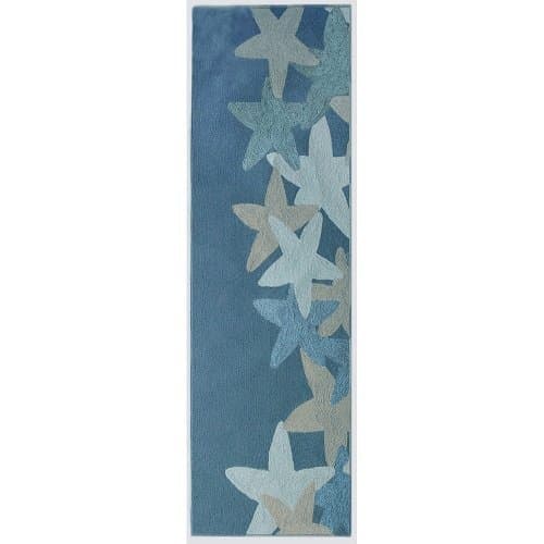 Lanart Rug SEAS2X8LA Seashell Polyester Hand Hooked Runner Rug - 96 x 30 In.