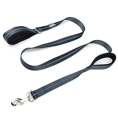 DCbark Dual Handle Lead, Double Padded Traffic Handle Dog Leash, Reflective Leash with 2 Comfortable Handles