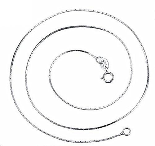 Sterling Silver Chain Necklace with Spring Ring Clasp Crafted in Italy - 925 Sterling Silver Chain 0.9mm with Anti-Tarnish Cloth for Women Men Teen Boy Girl – Womans Italian Silver Necklace 16 inch