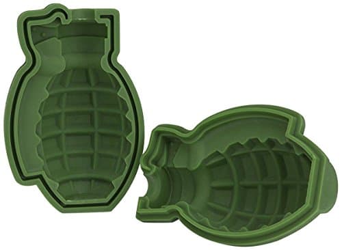 Annks 2 Piece 3D Grenade Ice Cube Mold, Annks Silicone Ice Mold Bar Party Silicone Trays Mold Gift Tool