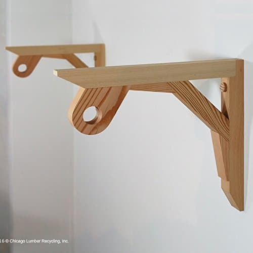 Pair Of Shelf Support Brackets With A Closet Rod Setting Attached, Hanging Wardrobe/Coat Rack & Shelf Bracket--Set of 2