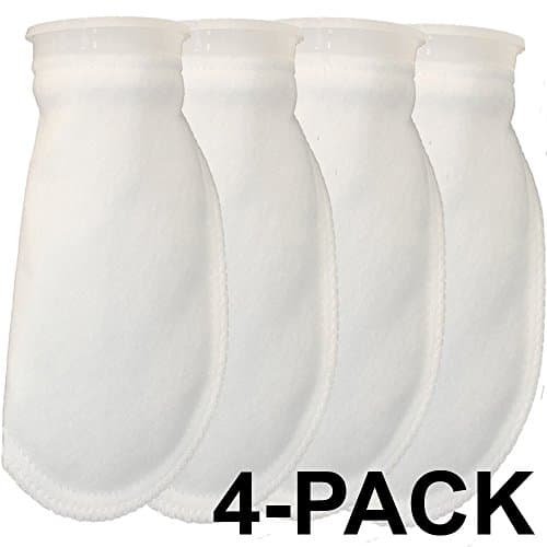 (4-Pack) 4" x 10.5" Felt Filter Sock, 5 mm Thick, 200 Micron Filtration ...