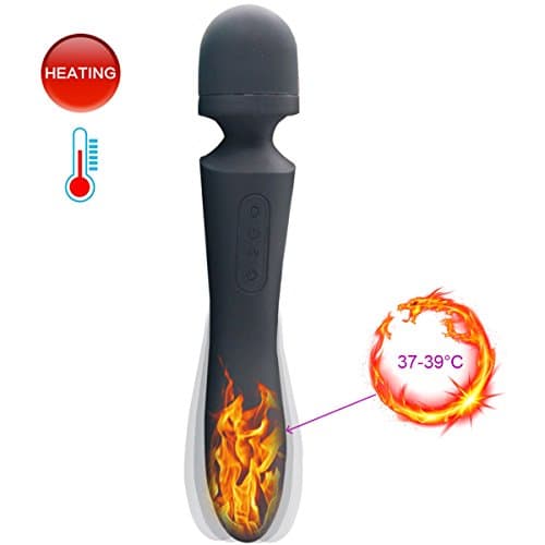 Cordless Wand Massager for Back Neck Shoulder Deep Tissue Massage, SINMEY Handheld Rechargeable Auto Heating Body Massager, 10 Speed Vibrations