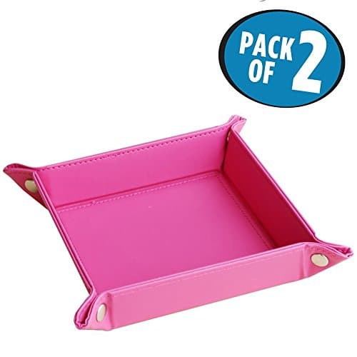 Key Phone Coin Box Valet Tray Change Bedside Storage Box Candy Plate--2 PCS (Purple)