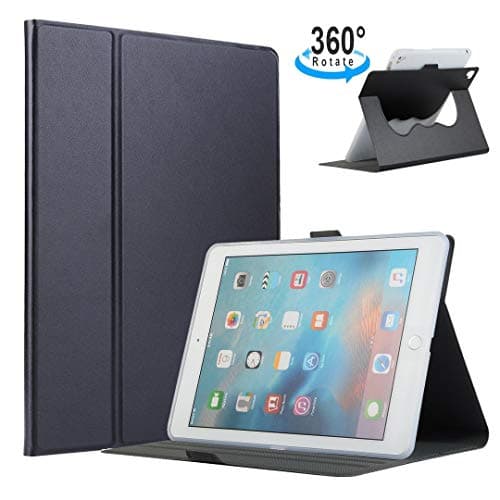AiSMei Slim Rotating Case for iPad 9.7 2018 / iPad 9.7 2017 / iPad Pro 9.7 / iPad Air 2 / iPad Air - AiSMei 9.7-Inch Lightweight Smart Cover Case with Auto Sleep/Wake, Soft TPU Back Cover - Black