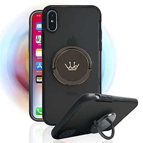 Spinner Cell Phone Case for Apple iPhone X ( iPhone 10 ),Integrated with High Speed Rotating Ring Holder (Black)