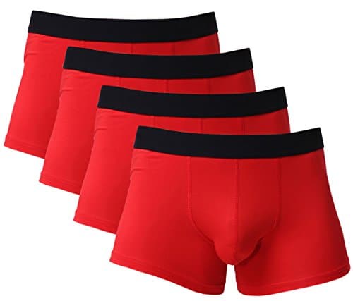 LSAMDIRMen's Seamless Cotton Trunks Underwear Short Leg Pack