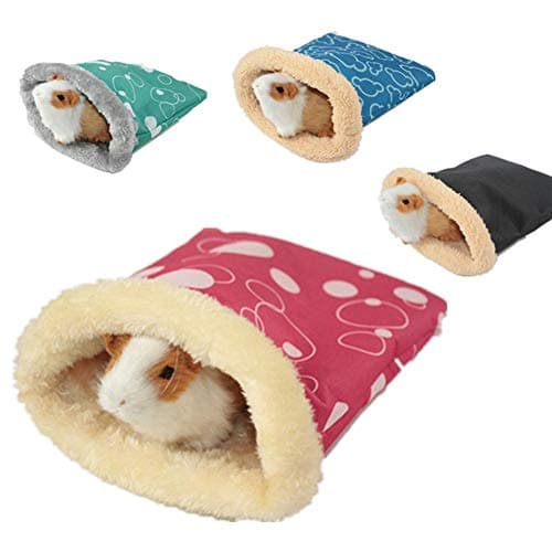 Per Plush Small Animal Sleeping Bag Pouch Winter Soft Warm Bed House Cage Nest for Hamster Guinea Pig Hedgehog Rat Chinchillas (Color Randomly)