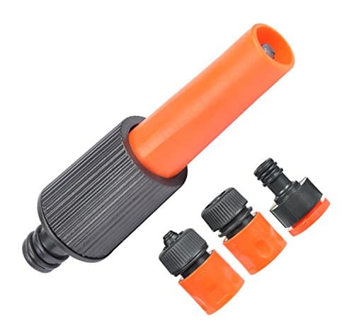 Garden Hose Nozzle Sprayer with Multi Adjustable Pattern for Cleaning Showering Dog Watering Plants Tree Lawn Patio Orange