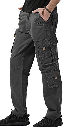 AOQ Mens Cargo Pant Work Pants(grey)