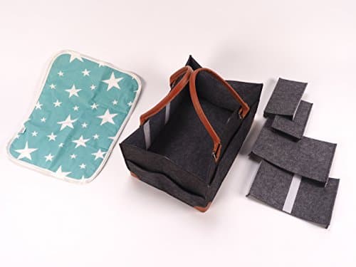 Baby Diaper Caddy Organizer for Changing Table, Nursery, and Pack and Play with Changing Pad, Pockets and Customizable Dividers