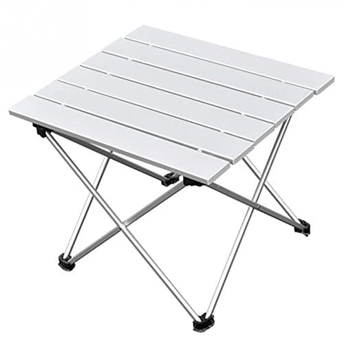 Aluminum Portable Folding Camping Table,Compact Ultralight Picnic Table Roll up with Carrying Bag for Indoor and Outdoor Picnic, Beach, Hiking, Travel, Fishing (S)