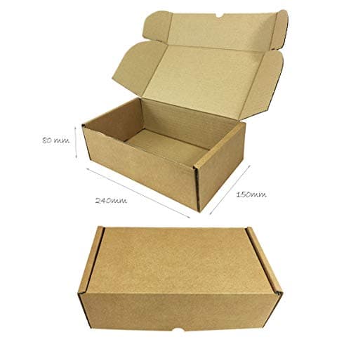 10 x Folding Lid Self Seal Postal Cardboard Boxes Royal Mail Tuck-in Flaps No Tape Or Glue Required (Pack of 10) (240 x 150 x 80mm)