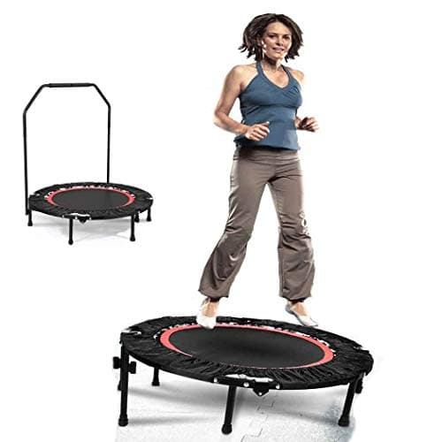 shaofu 40" Rebounder Trampolines Foldable Exercise Trampoline with Adjustable Handrail for Adults Kids, 300 lbs (US Stock)