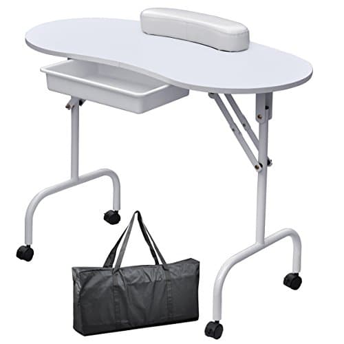 Portable & Foldable Professional Manicure Table Nail Technician Desk Workstation with Bag